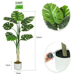 Monstera Tree Indoor Artificial Plant 120cm - Size: 120 x 30 x 30cm - Green - MCC - Wilko - thumbnail 7