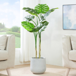 Monstera Tree Indoor Artificial Plant 120cm - Size: 120 x 30 x 30cm - Green - MCC - Wilko - thumbnail 3