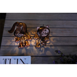 Luxform Solar Powered Metal Cat Led Light - Size: 13.5 x 18 x 25cm - Silver - Wilko - thumbnail 5
