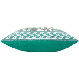 Paoletti Mentera Oasis Green Lilac Floral Velvet Cushion - Size: 50 x 50 cm - Wilko - thumbnail 5