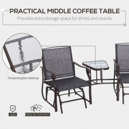 Outsunny 2 Seater Grey Rocking Companion Seat - Wilko - thumbnail 5
