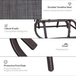Outsunny 2 Seater Grey Rocking Companion Seat - Wilko - thumbnail 6