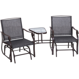 Outsunny 2 Seater Grey Rocking Companion Seat - Wilko - thumbnail 3