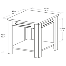 AVF Whitesands Satin White and Wood Side Table - Size: 45 x 50 x 45cm - Multi - Wilko - thumbnail 6
