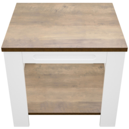 AVF Whitesands Satin White and Wood Side Table - Size: 45 x 50 x 45cm - Multi - Wilko - thumbnail 4