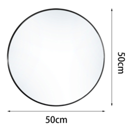 Nordic Wall Hanging Bathroom Mirror 50cm - Size: 50 x 50 x 3.5cm - Black - Living and Home - Wilko - thumbnail 7