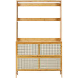 H&O Direct 4 Tier Brown Shoe Cabinet - Size: 168 x 100 x 33cm - Cream - Wilko - thumbnail 3