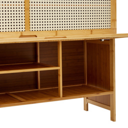 H&O Direct 4 Tier Brown Shoe Cabinet - Size: 168 x 100 x 33cm - Cream - Wilko - thumbnail 4