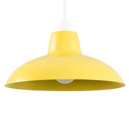 ValueLights Civic Metro Style Mustard Metal Retro Pendant Light Shade - Size: 12 x 28.8 x 28.8cm - Yellow - Wilko - thumbnail 1