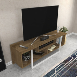 Decorotika Asal Oud Oak and White Wide TV Unit - Size: 40.2 x 119.4 x 35.2cm - Multi - Wilko - thumbnail 6