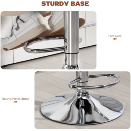 Portland Brown PU Leather Height Adjustable Swivel Bar Stool - Size: Single - Wilko - thumbnail 7