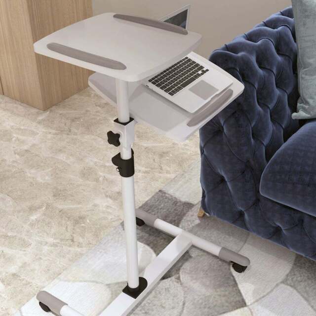 ProperAV Mobile Desk Workstation and Projector Trolley White - Size: 12 x 51 x 70cm - Wilko - image 1
