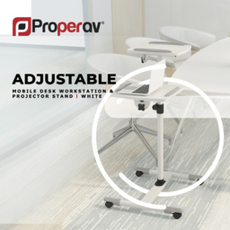 ProperAV Mobile Desk Workstation and Projector Trolley White - Size: 12 x 51 x 70cm - Wilko - thumbnail 7