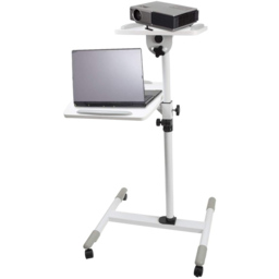 ProperAV Mobile Desk Workstation and Projector Trolley White - Size: 12 x 51 x 70cm - Wilko - thumbnail 4