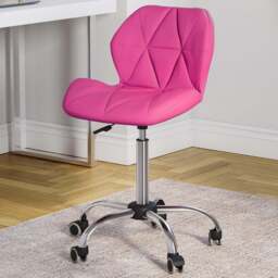 Vida Designs Pink PU Faux Leather Swivel Office Chair - Size: 96 x 48 x 49cm - Wilko - thumbnail 1