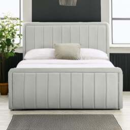 Comfy Living Double Cream Brushed Velvet Ottoman Bed Frame - Wilko - thumbnail 1