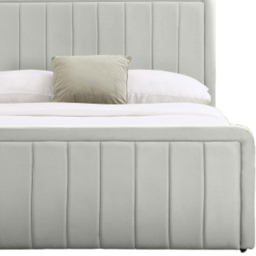Comfy Living Double Cream Brushed Velvet Ottoman Bed Frame - Wilko - thumbnail 4