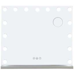 Alivio Hollywood Vanity Mirror with 15 LED Bulb - Size: 67.5 x 60cm - White - Wilko