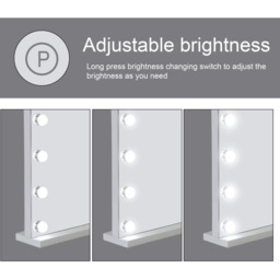 Alivio Hollywood Vanity Mirror with 15 LED Bulb - Size: 67.5 x 60cm - White - Wilko - thumbnail 6
