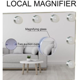 Alivio Hollywood Vanity Mirror with 15 LED Bulb - Size: 67.5 x 60cm - White - Wilko - thumbnail 5