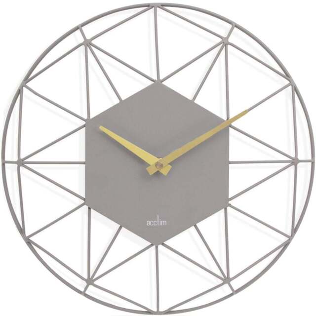 Acctim Alva Owl Grey Metal Wire Clock - Size: 4.5 x 30 x 30cm - Wilko - image 1