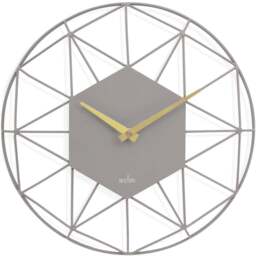 Acctim Alva Owl Grey Metal Wire Clock - Size: 4.5 x 30 x 30cm - Wilko - thumbnail 1