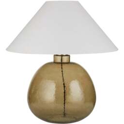 Lighting Collection Dutton Green Glass Table Lamp - Size: 52 x 50 x 50cm - Green and Gold - Wilko - thumbnail 1