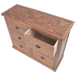 Cabinet Bits Tirolo 6 Drawer Brown Brass Cup Handle Chest of Drawers - Wilko - thumbnail 6