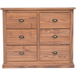 Cabinet Bits Tirolo 6 Drawer Brown Brass Cup Handle Chest of Drawers - Wilko - thumbnail 4