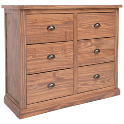 Cabinet Bits Tirolo 6 Drawer Brown Brass Cup Handle Chest of Drawers - Wilko - thumbnail 3