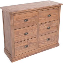 Cabinet Bits Tirolo 6 Drawer Brown Brass Cup Handle Chest of Drawers - Wilko - thumbnail 5