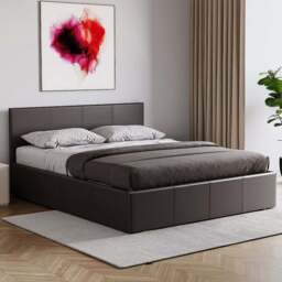 Vida Designs Lisbon King Size Brown Faux Leather Ottoman Bed - Wilko - thumbnail 1