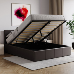 Vida Designs Lisbon King Size Brown Faux Leather Ottoman Bed - Wilko - thumbnail 5