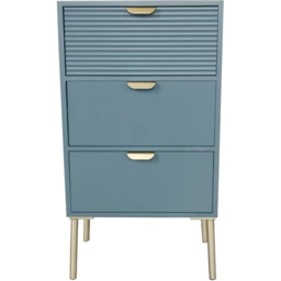 Acacia Home 3 Drawer Blue Wooden Chest of Drawers - Wilko - thumbnail 3