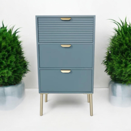 Acacia Home 3 Drawer Blue Wooden Chest of Drawers - Wilko - thumbnail 4