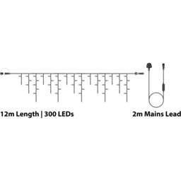 Eagle Connect 300 Cool White LED Black Icicle Light 12m - Size: 51 x 50 x 36cm - Wilko - thumbnail 6
