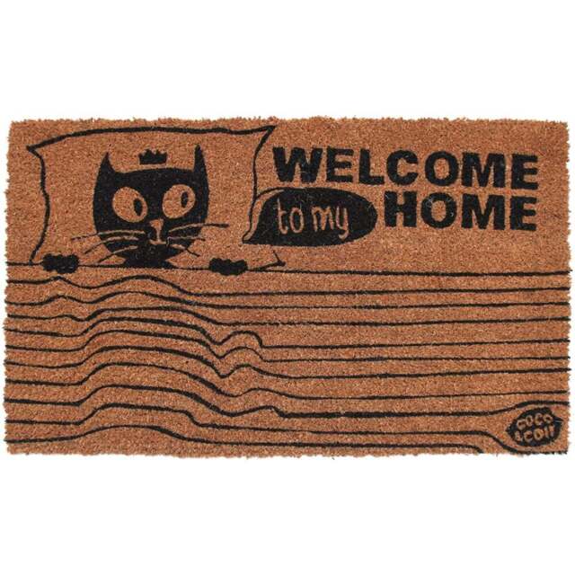 Coco & Coir Cat Love Coir Door Mat 45 x 75cm - n/a - Coco & Coir ® - Wilko - image 1