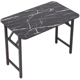 Living and Home 4 Seater Black Marble Foldable Dining Table with Adjustable Feet - Wilko - thumbnail 3