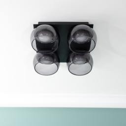 ValueLights Alissa Matt Black LED 4 Way Ceiling Light with Smoked Glass - Wilko - thumbnail 5