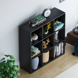 Vida Designs Durham 3 x 3 Black Cube Storage Unit - Size: H 96.5 x W 96.5 x D 29cm - Wilko - thumbnail 5