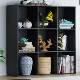 Vida Designs Durham 3 x 3 Black Cube Storage Unit - Size: H 96.5 x W 96.5 x D 29cm - Wilko - thumbnail 1