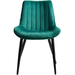 Living and Home Set of 2 Green Velvet Dining Chairs - Wilko - thumbnail 4