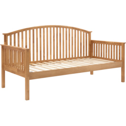 GFW Madrid Single Oak Wood Wooden Day Bed - Brown - Wilko - thumbnail 3