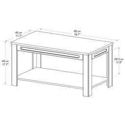 AVF Whitesands Satin Grey and Wood Coffee Table - Size: 50 x 90 x 45cm - Multi - Wilko - thumbnail 6