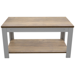 AVF Whitesands Satin Grey and Wood Coffee Table - Size: 50 x 90 x 45cm - Multi - Wilko - thumbnail 4