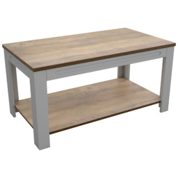 AVF Whitesands Satin Grey and Wood Coffee Table - Size: 50 x 90 x 45cm - Multi - Wilko - thumbnail 3