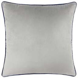 Paoletti Meridian Silver Navy Velvet Cushion - Size: 55 x 55 cm - Multi - Wilko