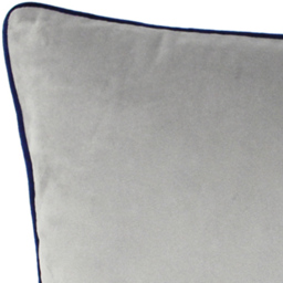 Paoletti Meridian Silver Navy Velvet Cushion - Size: 55 x 55 cm - Multi - Wilko - thumbnail 3