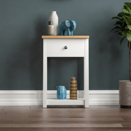 Vida Designs Arlington Single Drawer White and Oak Console Table - Size: 30 x 50 x 74cm - Wilko - thumbnail 7