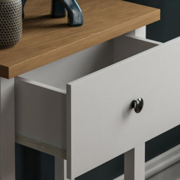 Vida Designs Arlington Single Drawer White and Oak Console Table - Size: 30 x 50 x 74cm - Wilko - thumbnail 5
